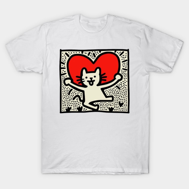 Funny Keith Haring, cats lover T-Shirt by Art ucef